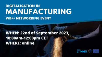Poziv na  online događaj:  „Digitalisation in Manufacturing“ , 22.septembar 2023!